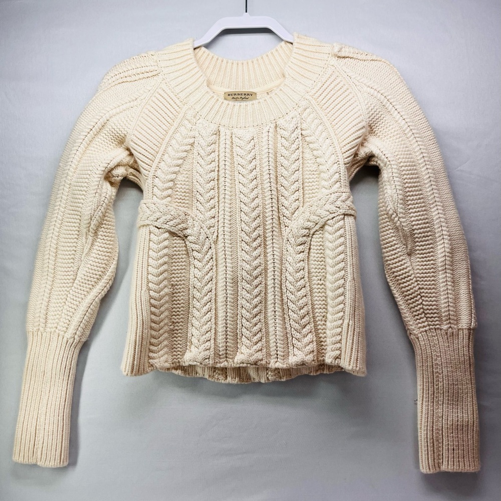 Burberry Cream Cable‎ Knit Women's Sweater